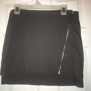 Grey Asymmetrical Mini Skirt